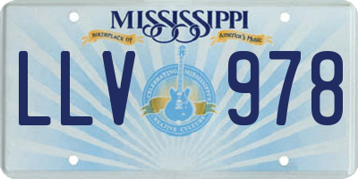 MS license plate LLV978