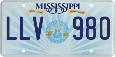 MS license plate LLV980
