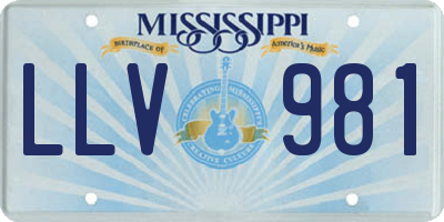 MS license plate LLV981
