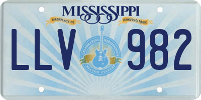 MS license plate LLV982