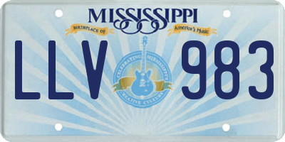 MS license plate LLV983