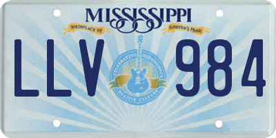 MS license plate LLV984