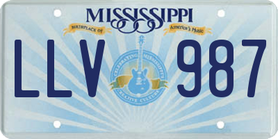 MS license plate LLV987