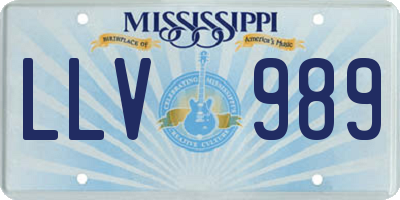 MS license plate LLV989