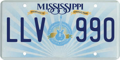 MS license plate LLV990