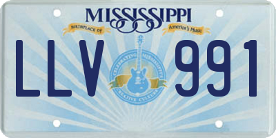 MS license plate LLV991