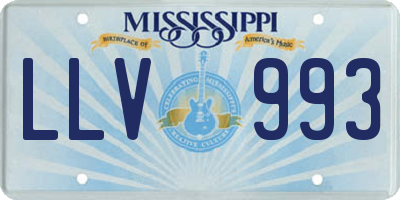 MS license plate LLV993