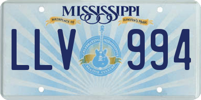 MS license plate LLV994
