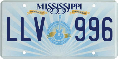 MS license plate LLV996