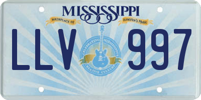 MS license plate LLV997
