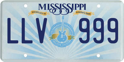MS license plate LLV999