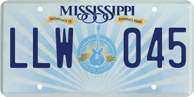 MS license plate LLW045