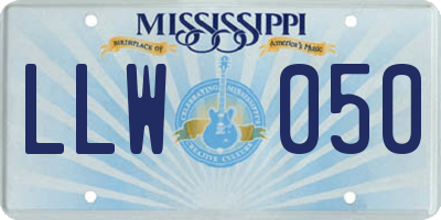 MS license plate LLW050