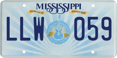 MS license plate LLW059