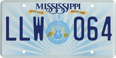 MS license plate LLW064