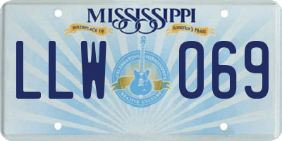 MS license plate LLW069