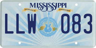 MS license plate LLW083
