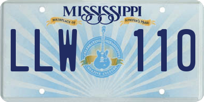 MS license plate LLW110