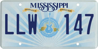 MS license plate LLW147