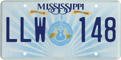 MS license plate LLW148
