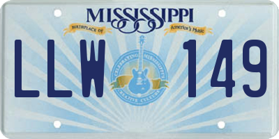 MS license plate LLW149