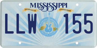 MS license plate LLW155