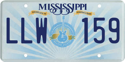 MS license plate LLW159
