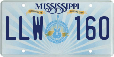 MS license plate LLW160