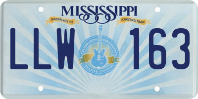 MS license plate LLW163