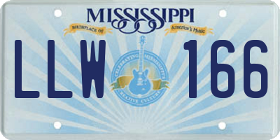 MS license plate LLW166