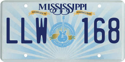 MS license plate LLW168