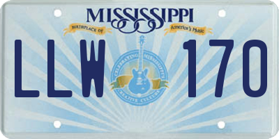 MS license plate LLW170