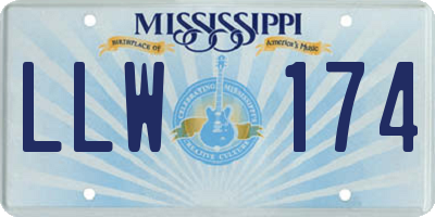 MS license plate LLW174