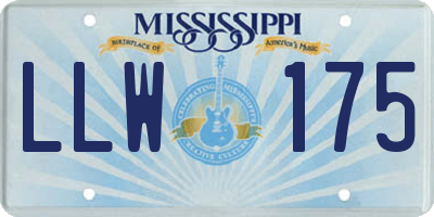 MS license plate LLW175