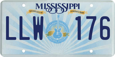 MS license plate LLW176