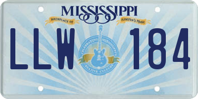 MS license plate LLW184