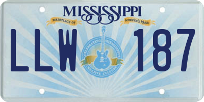 MS license plate LLW187