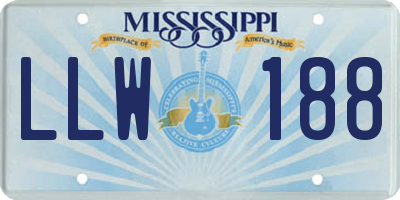 MS license plate LLW188