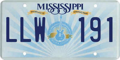 MS license plate LLW191