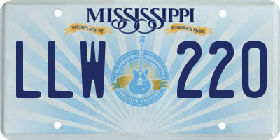 MS license plate LLW220