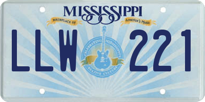 MS license plate LLW221