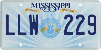 MS license plate LLW229