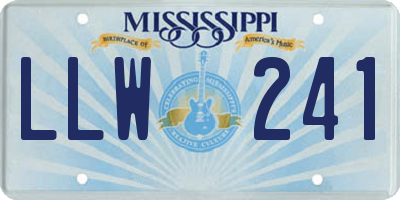 MS license plate LLW241