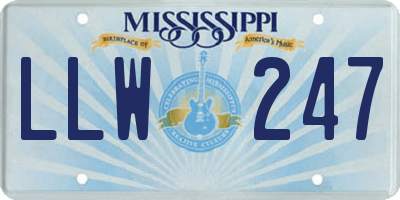 MS license plate LLW247