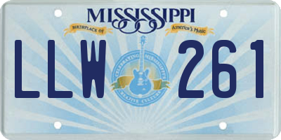 MS license plate LLW261