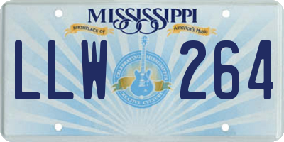 MS license plate LLW264