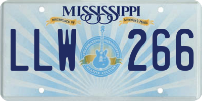 MS license plate LLW266
