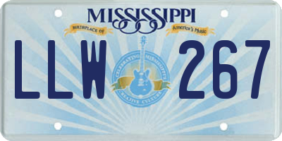 MS license plate LLW267