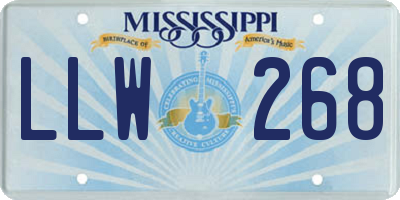 MS license plate LLW268