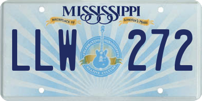 MS license plate LLW272